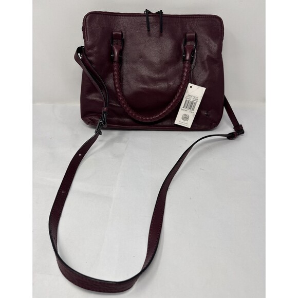 elliott lucca leather handbag Genevieve Genuine Leather $198 NEW Cabernet Red - Picture 1 of 14